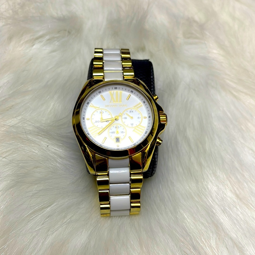 Michael kors gold watch with white face